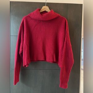 Hollister red turtleneck sweater